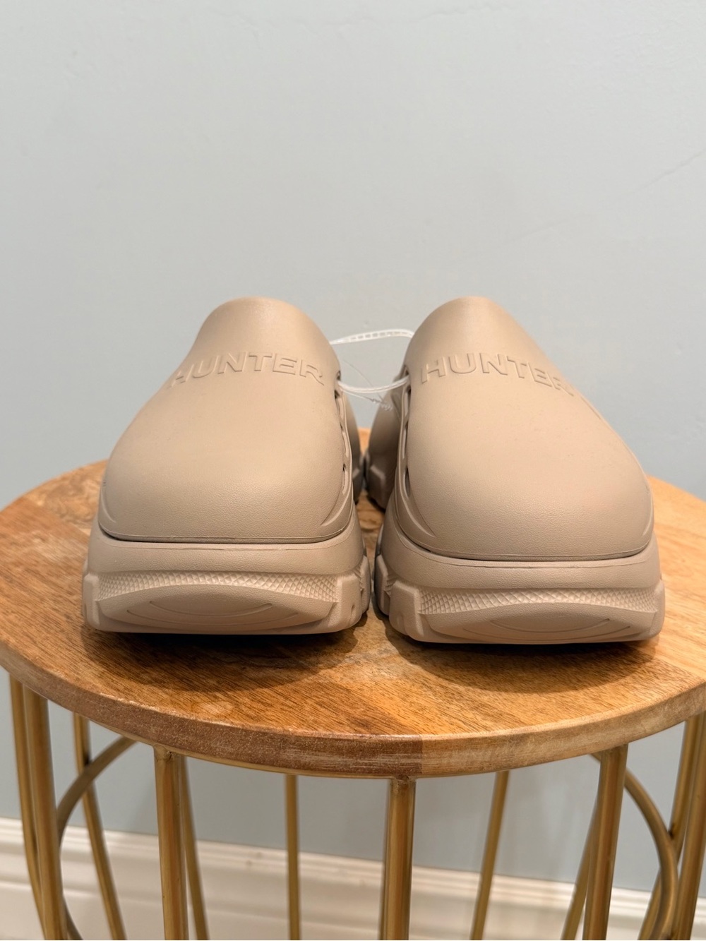 HUNTER Bryce Platform Lug Clogs Light Natural Tan Slip On Mules NWT Women 10 - Picture 7 of 10